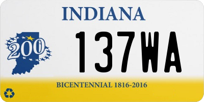 IN license plate 137WA