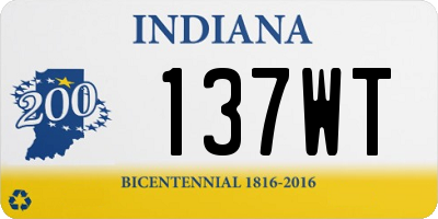 IN license plate 137WT