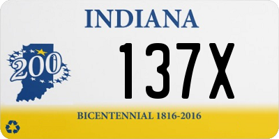 IN license plate 137X