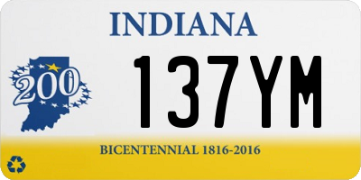 IN license plate 137YM