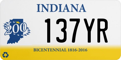 IN license plate 137YR