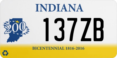 IN license plate 137ZB