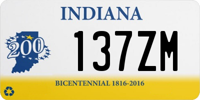 IN license plate 137ZM