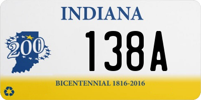 IN license plate 138A