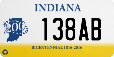 IN license plate 138AB