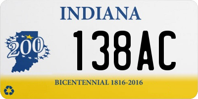 IN license plate 138AC