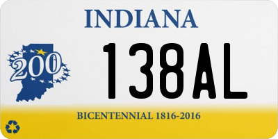 IN license plate 138AL