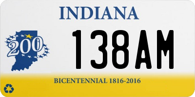 IN license plate 138AM