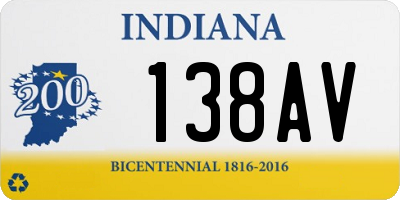 IN license plate 138AV