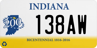 IN license plate 138AW