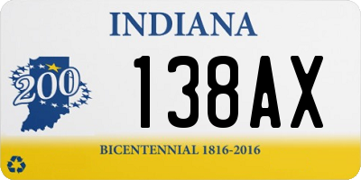 IN license plate 138AX