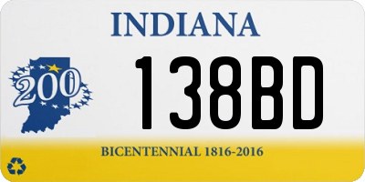IN license plate 138BD