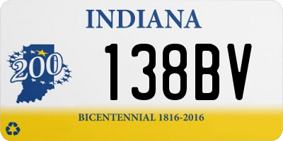 IN license plate 138BV