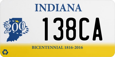 IN license plate 138CA