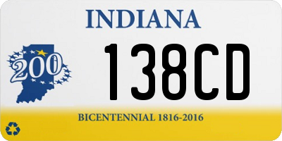 IN license plate 138CD