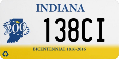 IN license plate 138CI