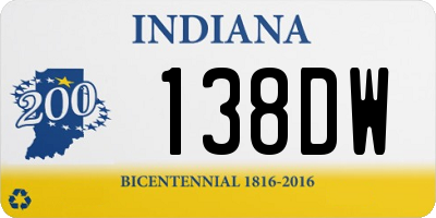 IN license plate 138DW