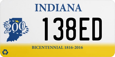 IN license plate 138ED