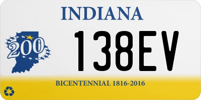 IN license plate 138EV