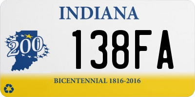 IN license plate 138FA