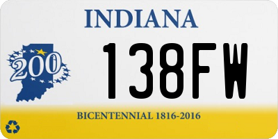 IN license plate 138FW