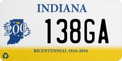 IN license plate 138GA