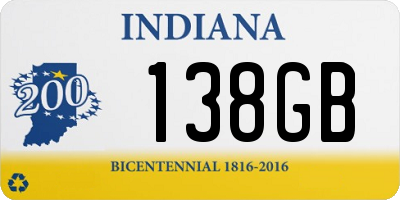 IN license plate 138GB