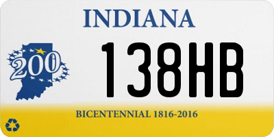 IN license plate 138HB