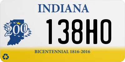 IN license plate 138HO