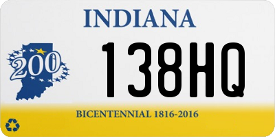 IN license plate 138HQ