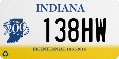 IN license plate 138HW