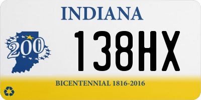 IN license plate 138HX
