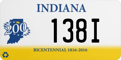 IN license plate 138I