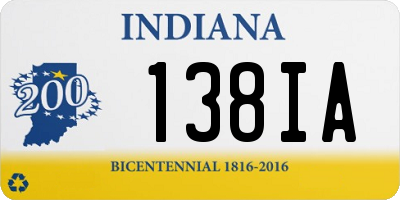 IN license plate 138IA