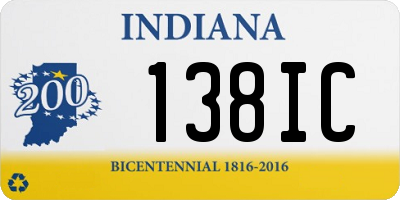 IN license plate 138IC