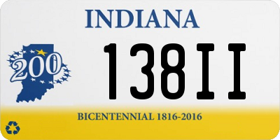 IN license plate 138II