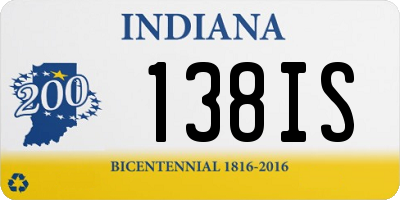 IN license plate 138IS