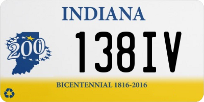 IN license plate 138IV