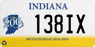 IN license plate 138IX
