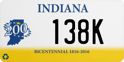 IN license plate 138K