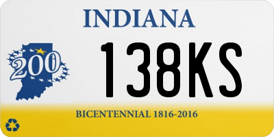 IN license plate 138KS