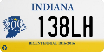 IN license plate 138LH