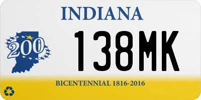 IN license plate 138MK