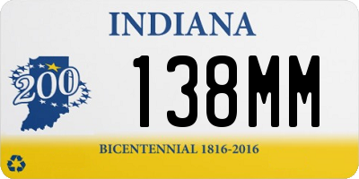 IN license plate 138MM