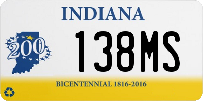 IN license plate 138MS