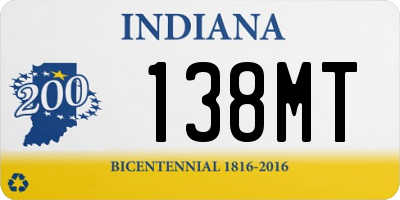 IN license plate 138MT