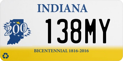 IN license plate 138MY