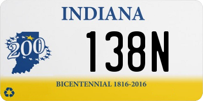 IN license plate 138N