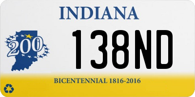 IN license plate 138ND