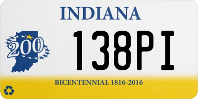 IN license plate 138PI
